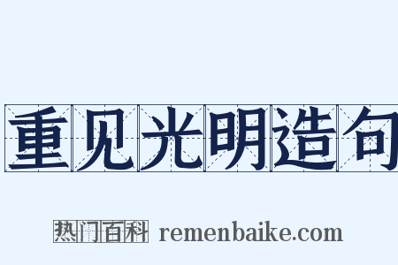 重见光明造句是什么意思的图片